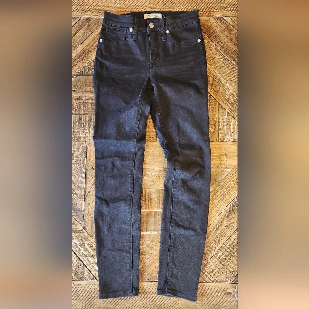 Madewell 9" High-Rise Skinny Jeans Black Size 25 - Picture 2 of 10